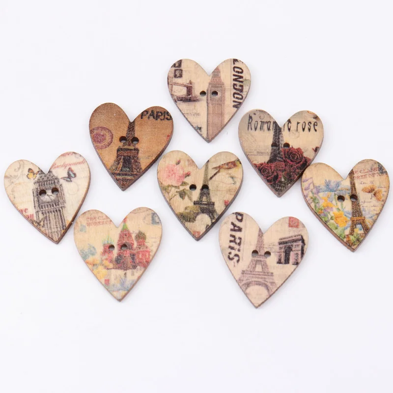 20 Bottoni In Legno Vintage Con Motivi Misti – Diametro 6 Cm, 4 Fori, Per Cucito Creativo E Decorazioni Fai Da Te