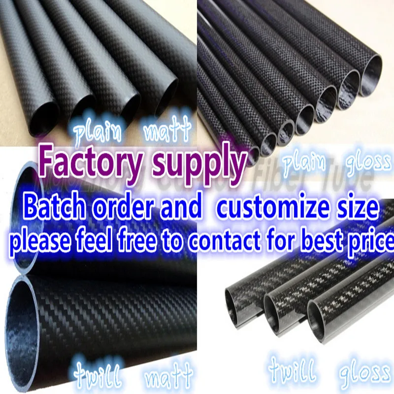 2 шт. трубки из углеродного волокна 3k OD 17 мм 18 19 20 21 22 23 x L1000 мм|carbon fiber tube|carbon tubetube