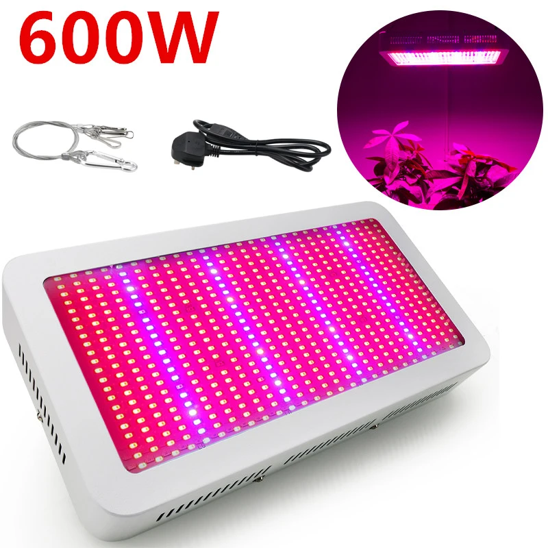 600W Светодиодный светильник для выращивания, полный спектр для выращивания в помещении, теплица, овощи, растительный светильник 200 Вт/300 Вт/400 Вт/600 Вт/800 Вт/1000 Вт/1200 Вт - Испускаемый цвет: 600W