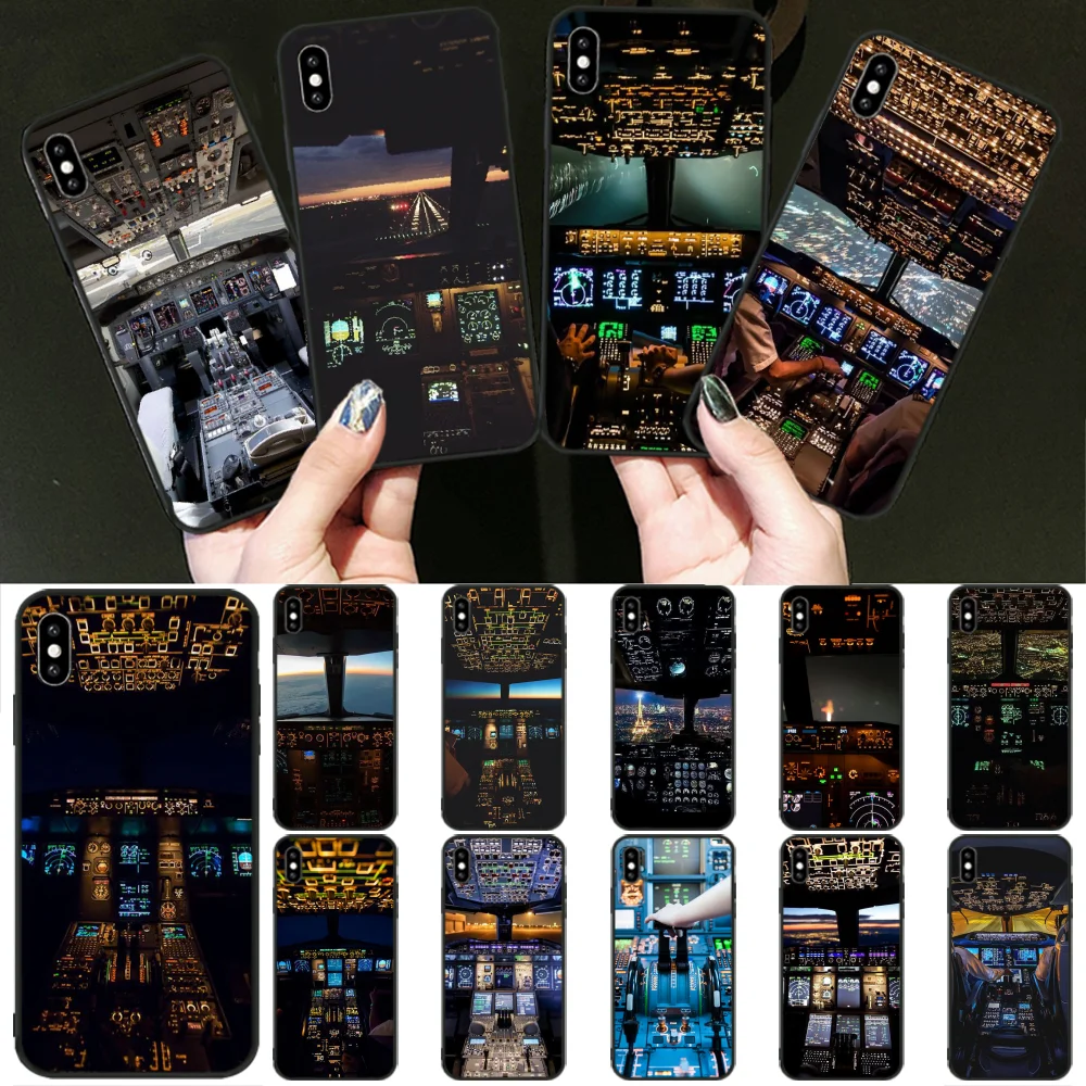 

Viviana Plane cockpit Luxury Unique Design Phone Cover for iPhone 11 pro XS MAX 8 7 6 6S Plus X 5 5S SE XR cover