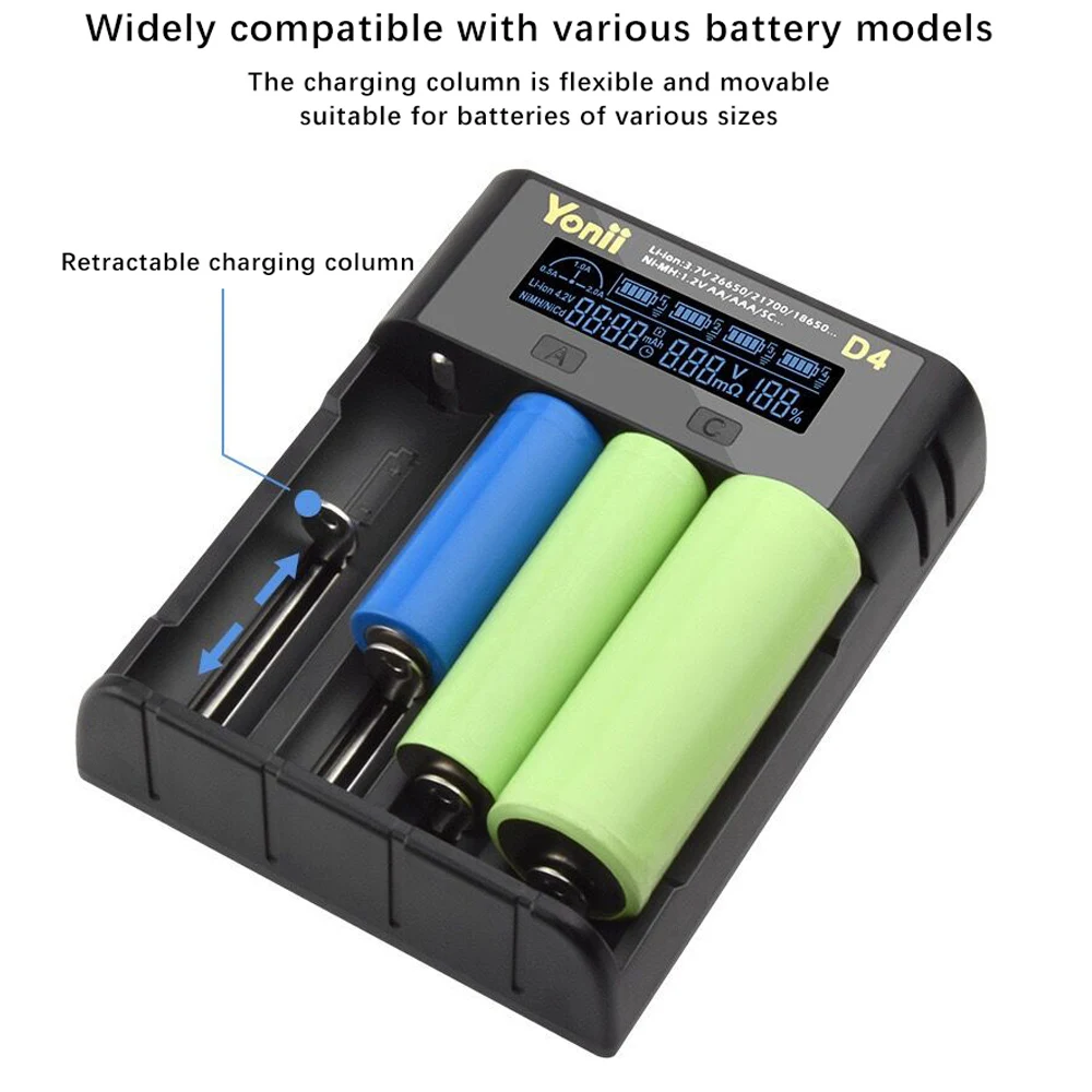 Зарядное устройство USB для 18650 26650 21700 18350 AA AAA 3,7 V/1,2 V литиевая NiMH батарея+ 1,2 V NIMH AAA аккумуляторная батарея 3a