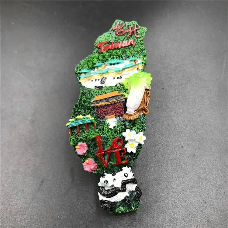 Креативные 3d магниты на холодильник Китай Тайвань известный туристический сувенир магнит на холодильник стикер ручной работы Прямая поставка - Цвет: F