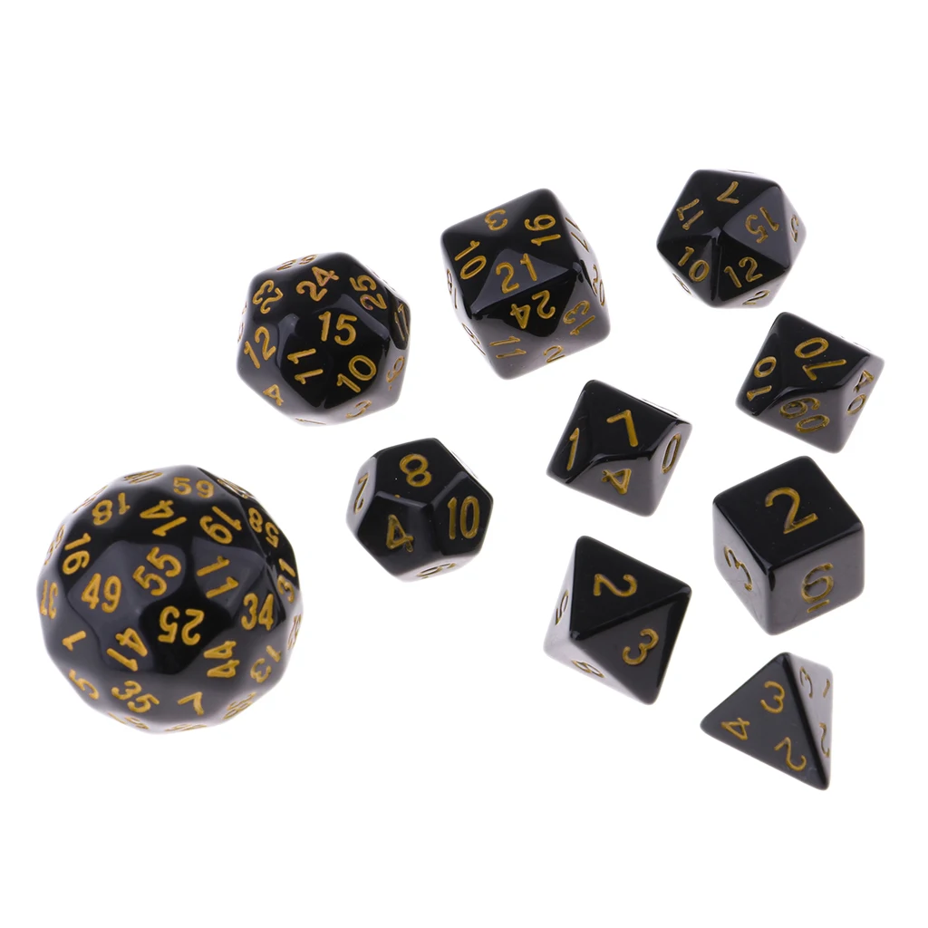 Набор из 10 многогранных игральных костей для ролевых игр D & D|Настольные игры| |