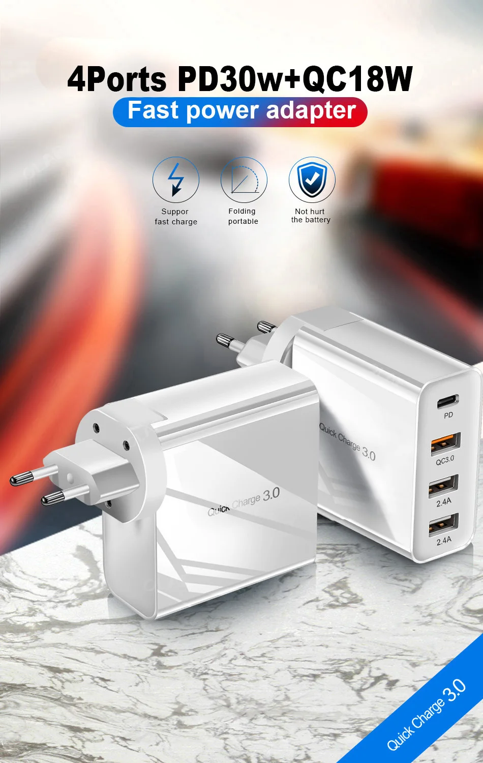 Быстрая зарядка OLAF 4,0 3,0 USB зарядное устройство для iPhone samsung Xiaomi huawei SCP QC4.0 QC3.0 QC 30 Вт PD быстрое настенное зарядное устройство для мобильного телефона