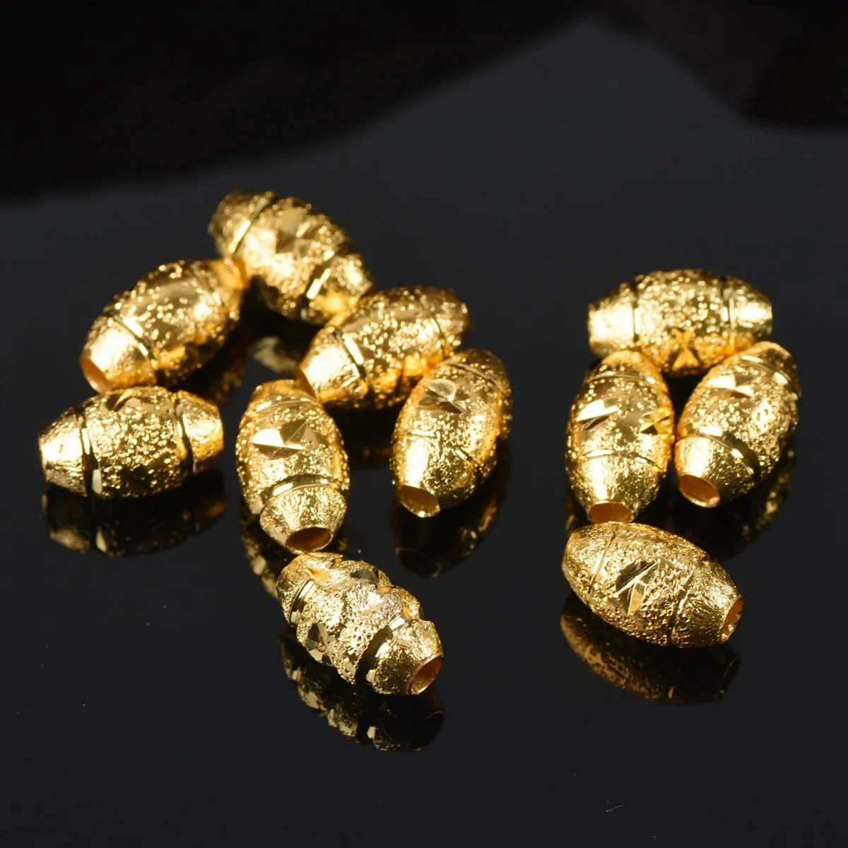 Loose Beads Gold Silver Spacer  Color Silver Gold Spacer Beads - Plated  Gold Color - Aliexpress