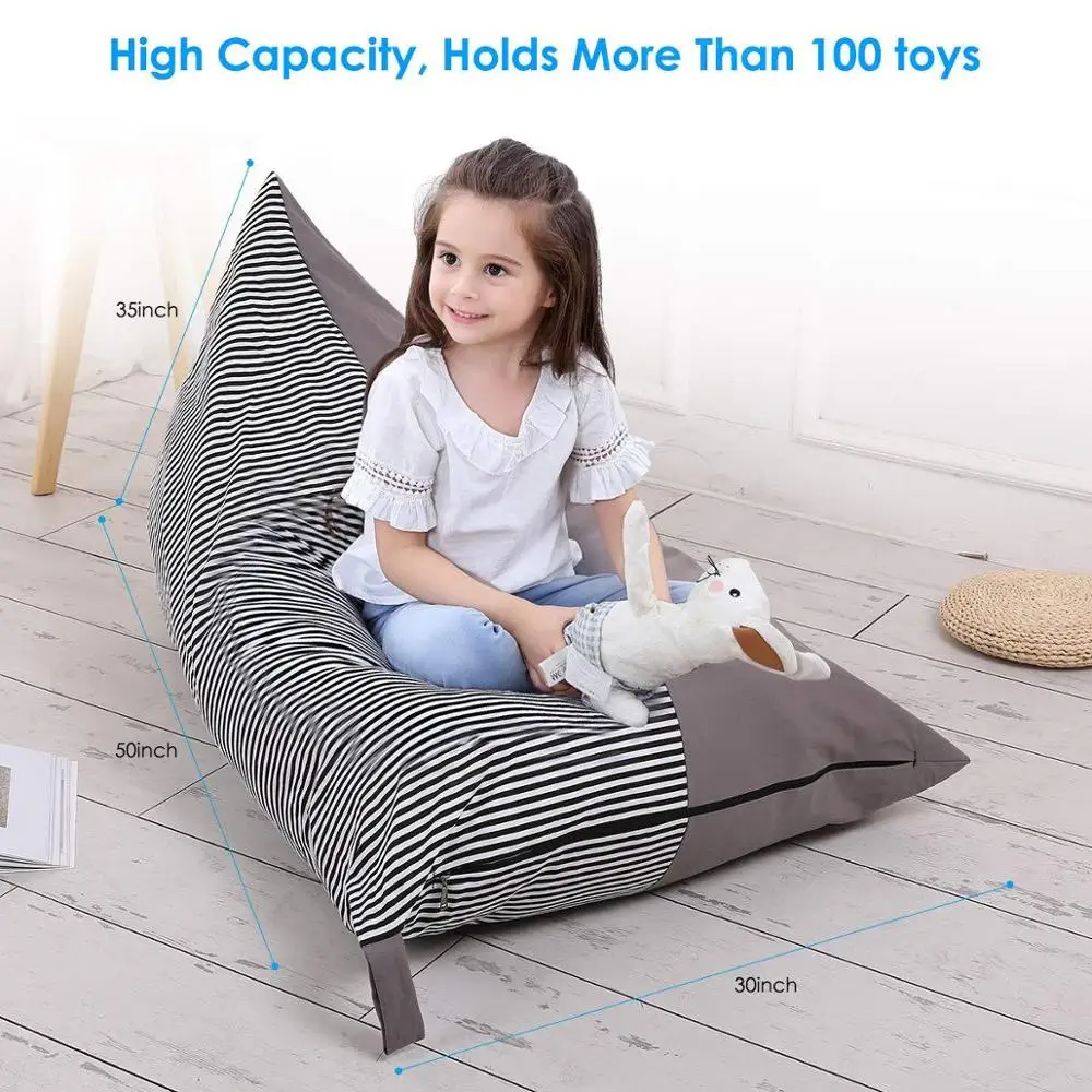 King size toy storage bag bean bag chair storage supplies seat foldable