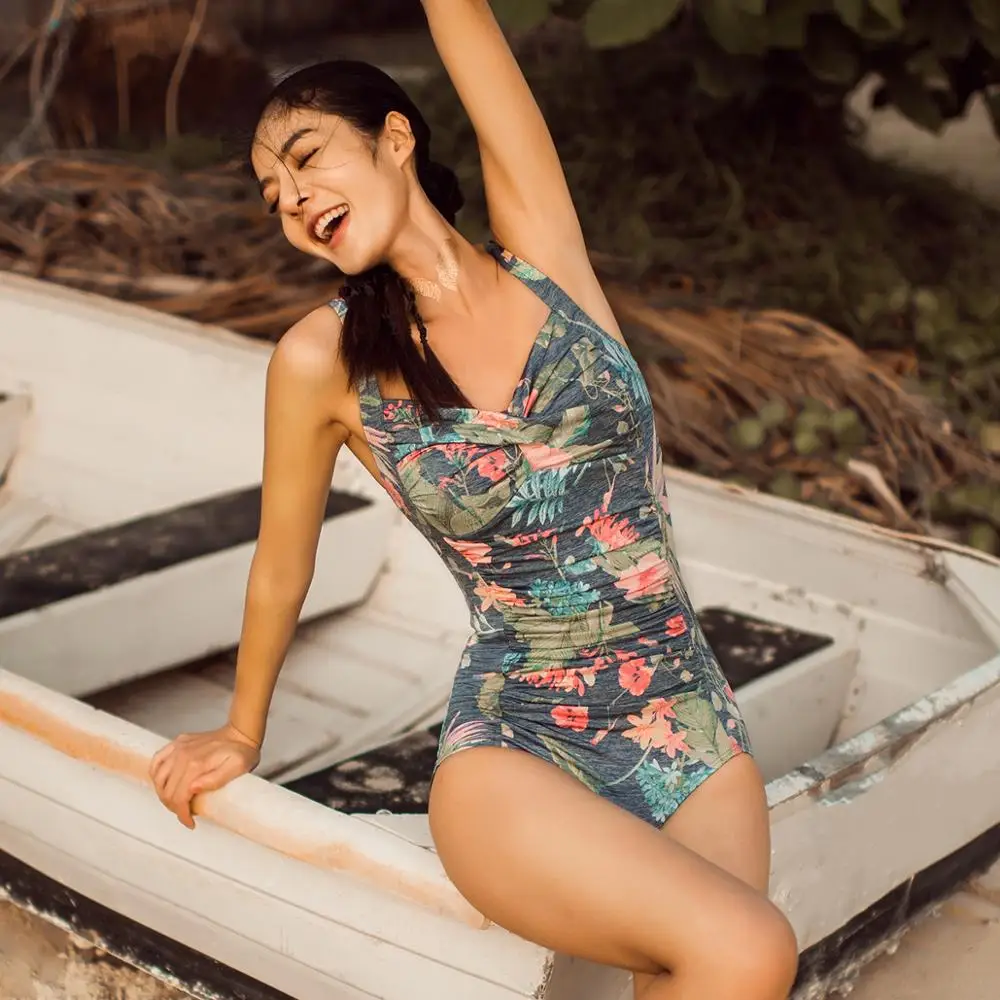 Julysand-bañador Sexy de una pieza para mujer, traje de baño de gama alta, de cintura alta, Floral, para mujer