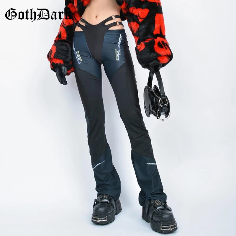 Pants Harajuku Trousers Joggers Streetwear Punk Dark-Cyber Goth Y2k High-Waist Fashion