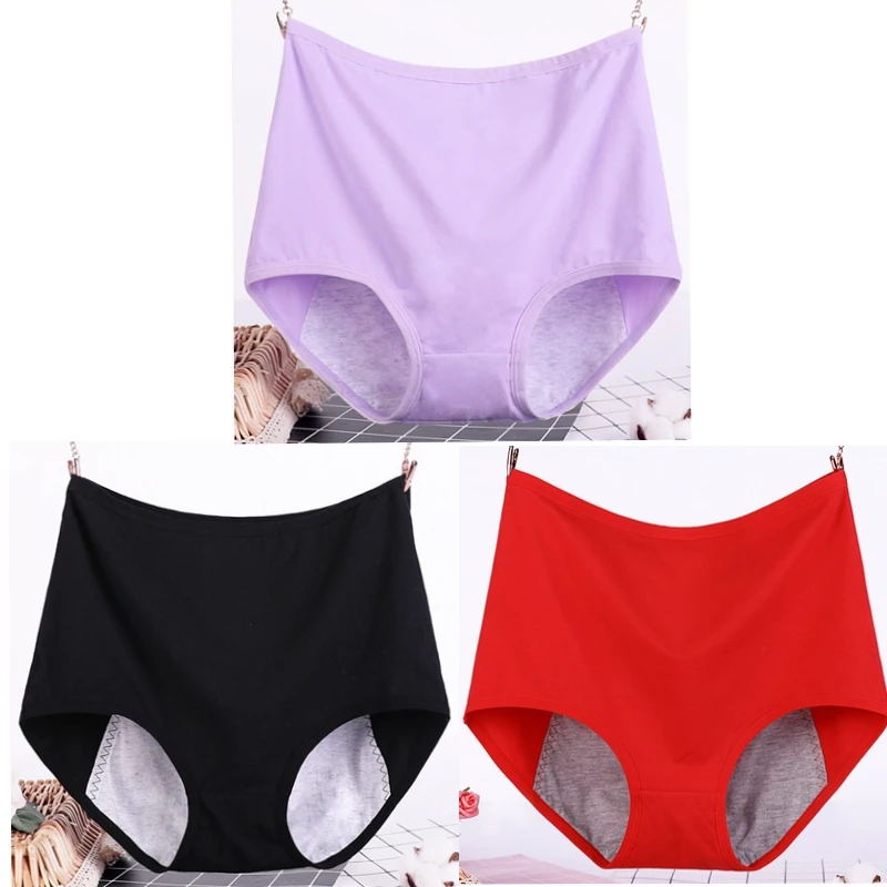 3PcslotCottonMenstrualPantiesplussize6XLIntimatesWomenPants