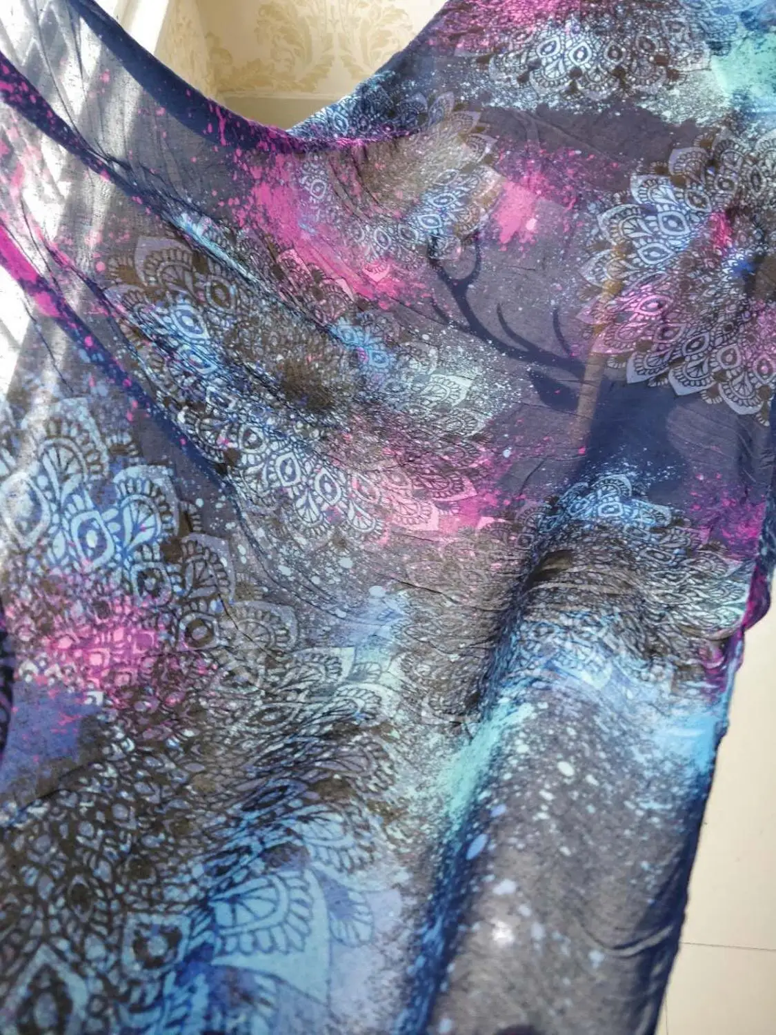 Полихроматический шарф Desigu в испанском стиле, шаль пляжное полотенце с изображением цвета как условие
