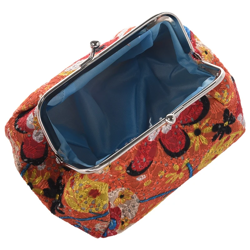 BEAU-2Pc Женская мода милый кошелек ключи сумка Портмоне(синий и оранжевый