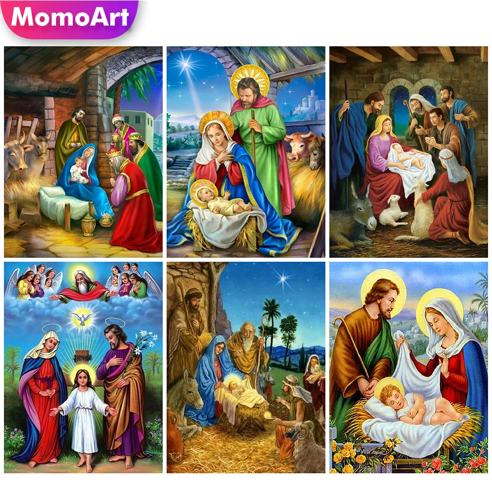 Momoart Diamond Painting Religion 5D Full Square Embroidery Baby Rhinestones Mosaic Portrait Picture Wall Art | Дом и сад