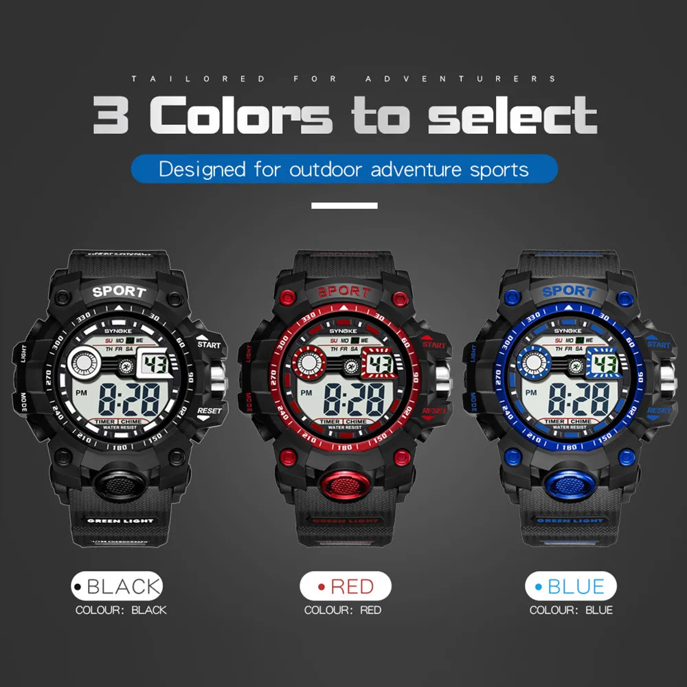 SYNOKE часы Relogio многофункциональные водонепроницаемые часы электронные часы мужские спортивные Pu ремешок цифровые наручные часы Reloj 40