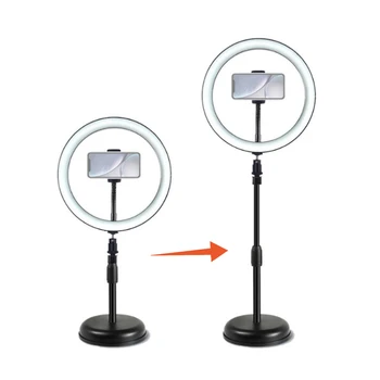 

26cm Dimmable Led Selfie Ring Light Photography Dimmable with Phone Holder Desktop Stand for Makeup Photo Studio Video Youtube