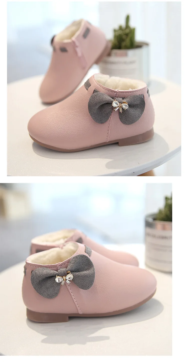 Ботинки martin для девочек; водонепроницаемые зимние детские теплые ботинки из искусственной кожи; теплые зимние детские ботинки принцессы