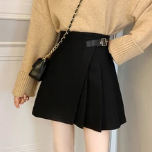 Faldas mujer moda империя плиссированные Твердые Англия Стиль ins высокая талия юбки женская одежда весна осень модный бренд