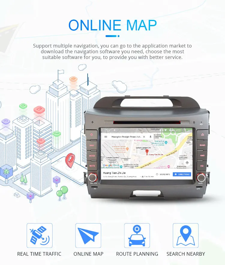 Top LJHANG Car DVD Multimedia Player Android 9.0 For Kia sportage 2010 2011 2012 2013 2014 2015 GPS WIFI 2 Din Car Radio Stereo Auto 5