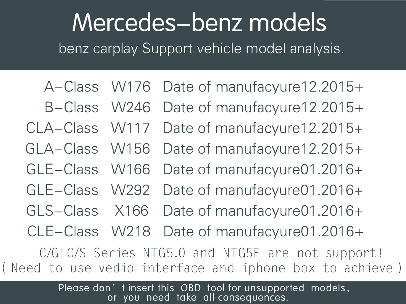 NTG5 S1 Apple CarPlay Android Auto activation tool for Benz