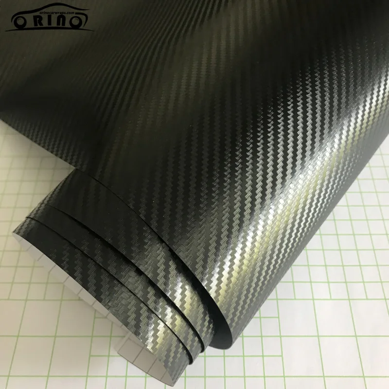 Black 3D Carbon Fiber Vinyl Film Wrap-5
