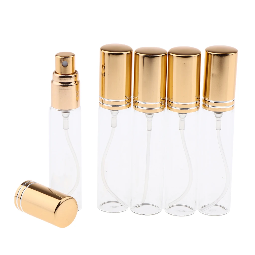 10 Pieces 10ml Capacity Mini Refillable Empty Perfume Bottle for Travel Spray Scent Pump Case (Multi-color)