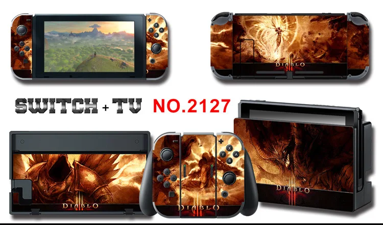 1set New Cute Anime Full Body Sticker for NS Switch Protective Cover Skin Colorful Art for Game Console Joy-Con Controller Decor