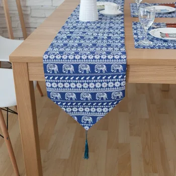 

European American Luxury table runner small Elephant Dining Table decoration Table runner Blue tablecloth 30*220 TR14