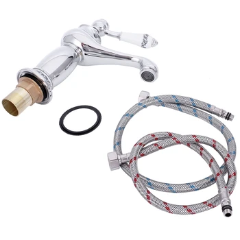 

All copper ceramics Single Handle Single hole kitchen Washing basin chrome Faucet(Silver)