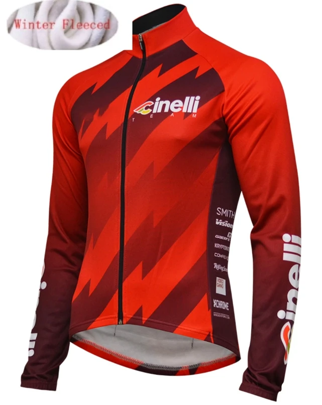 Cinelli Велоспорт зимний термальный флисовый комплект одежды для мужчин теплый Джерси куртка велосипедная одежда велосипед Майо Ropa Ciclismo - Цвет: 1