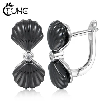 

Fashion Bow Women Earrings U Shape Ceramic Earrings Made With Healthy Ceramic With Bling Crystal Chrismtas Gift for Women