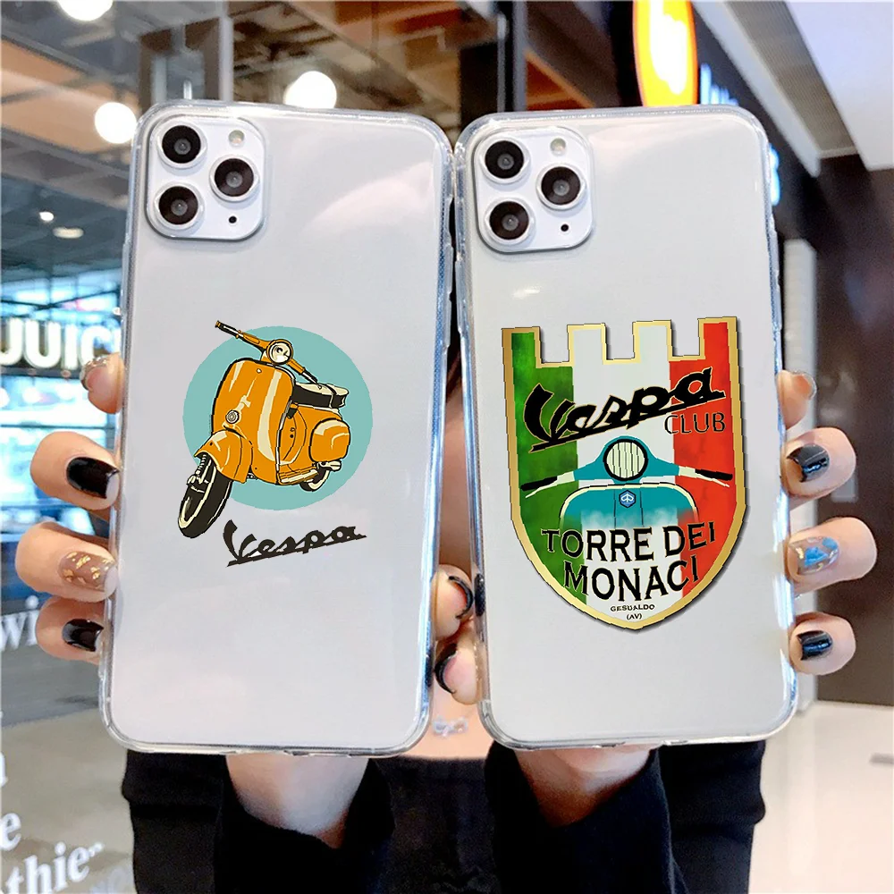 vespa Scooter Motorcycle Phone Case For Xiaomi Redmi Note 7 7A 8 8T 9 9A 9S 10 K30 Pro Ultra transparent fashion coque tpu | Мобильные
