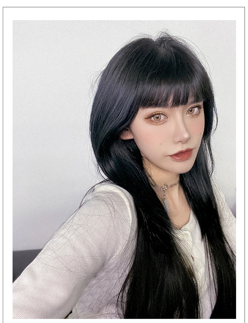 do cabelo longa reta sem costura