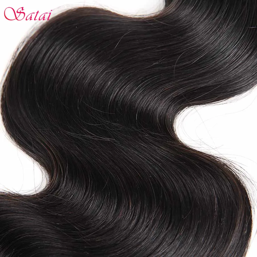 SATAI индийские волнистые человеческие волосы, 4 пучка, Натуральные Цветные пучки волос, не Реми, наращивание волос