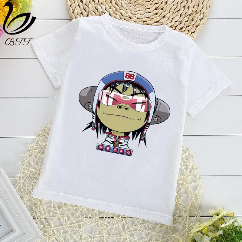 A Gorillaz/рок-группа, чакахан, лапша, Мурдок, руссель, футболка с принтом Футболки для мальчиков детская футболка с короткими рукавами детская одежда - Цвет: A