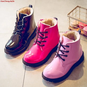 

Children's shoes autumn and winter Baby Korean version of Martin boots leather waterproof Kids Girls &Boys boots