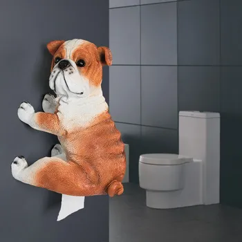 

Bathroom Paper Towel Holder Creative Toilet Paper Tray Bathroom Roll Holder Resin 3D Dog Tray Tissue Box Bathroom Supplies