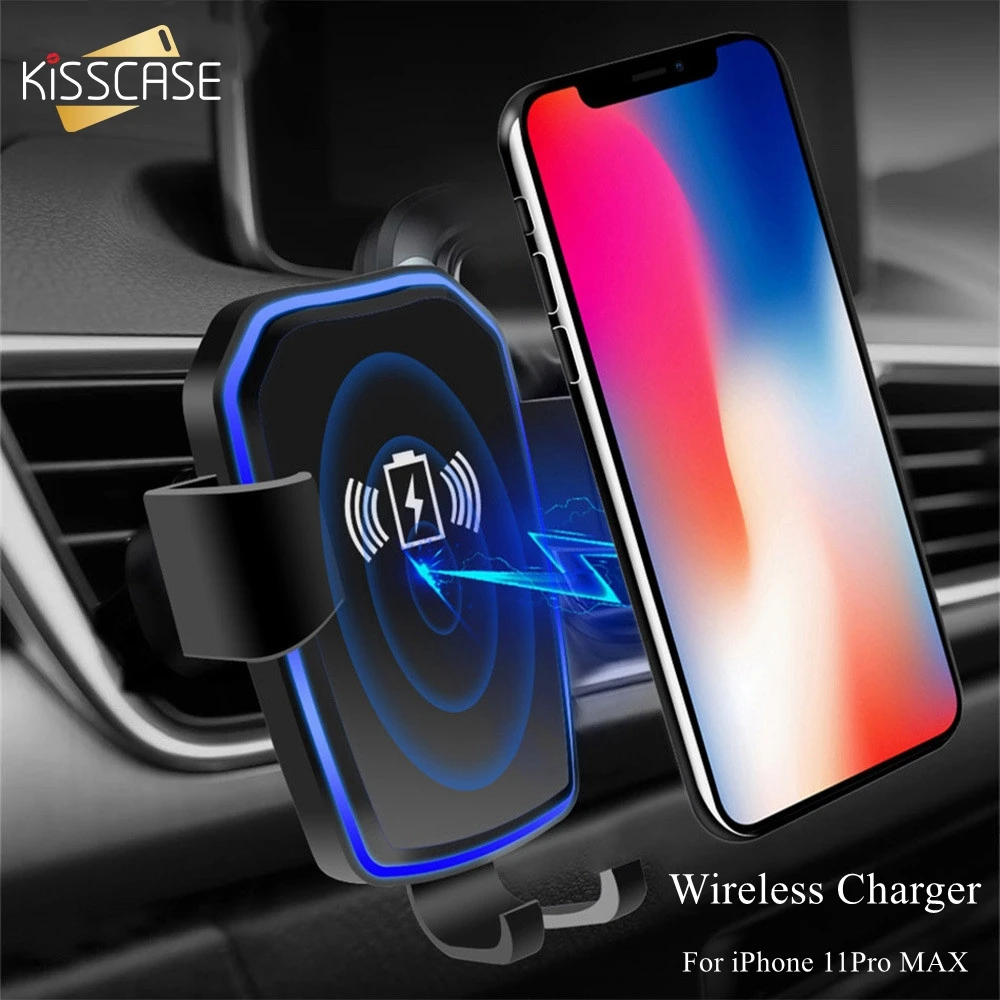 

KISSCASE Car Wireless Charger For iPhone 11PRO MAX 11PRO 11 10 8 Fast Charging For Huawei P30 PRO Wireless Charger In Car Holder