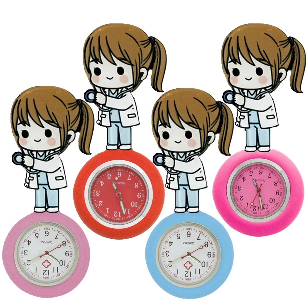 Precio bajo Estetoscopio de dibujos animados para mujer, relojes de bolsillo elásticos de silicona para enfermera, Doctor, Hospital, regalo de oficina aKwjMnADjDn