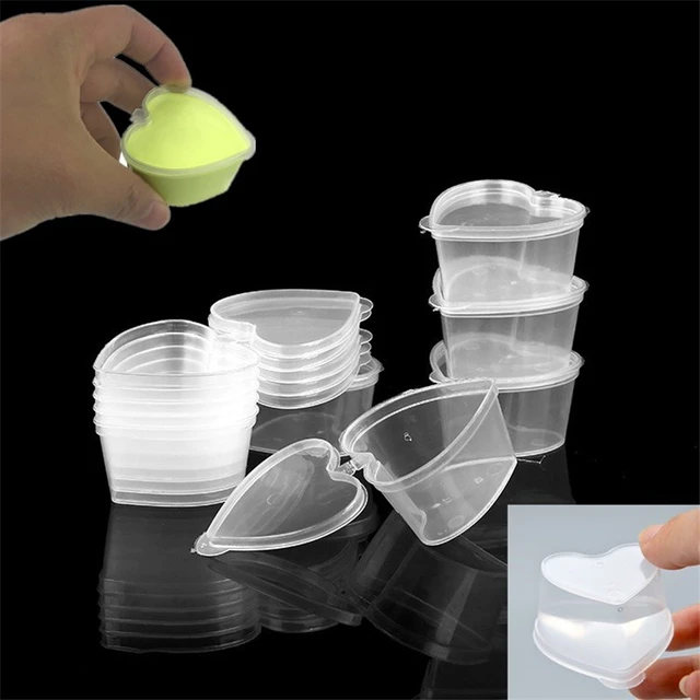 10pcs Slime Storage Plastic Color Plasticine Clear Containers Glue