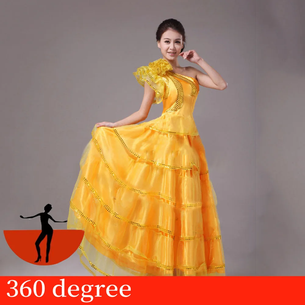 style 3 360 Юбка в стиле фламенко классический испанский бой быков женские испанский Танцевальный Костюм цыган фламенко платье для сцены юбки для танца живота SL1458 - Цвет: style 3 360