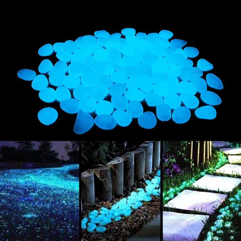 

Luminous Stones Glow In The Dark Pebbles Glowing Stones for Outdoor Walkways Home Garden Yard Decor Fish Tank Pebble Rocks