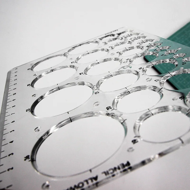 Ruler Template Rectangular Round Hole 17.2cm x 11.6cm
