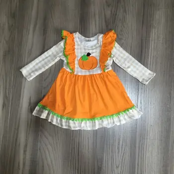 

girlymax classic dress children girls clothes kids Halloween dress girl fall pumpkin dress