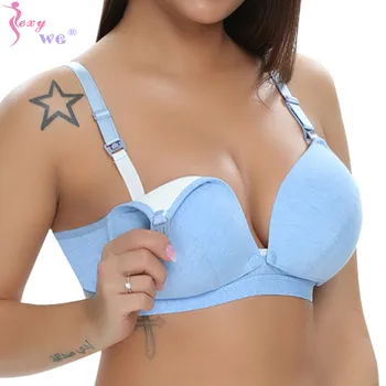 

SEXYWG Maternity Breastfeeding Nursing Bra Pregnancy Clothes Women Easy Breast Feeding Bra Wireless Front Closure Sleep Bras