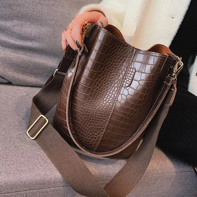 Сумка через плечо из крокодиловой кожи для женщин, сумка на плечо, брендовая дизайнерская женская сумка, роскошная сумка из искусственной кожи, сумка-мешок, большая ВМЕСТИТЕЛЬНОСТЬ