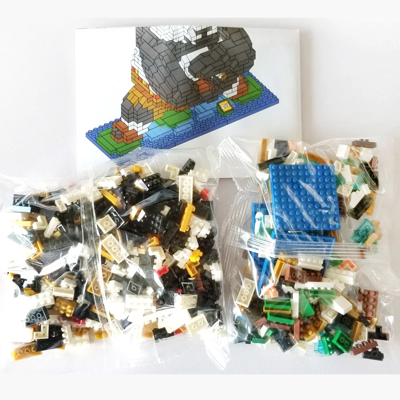 

Small Particles Mini Creative Building Blocks Assembled Educational Panda Chinese Toys for Children Micro Block 3C Plastic >14Y