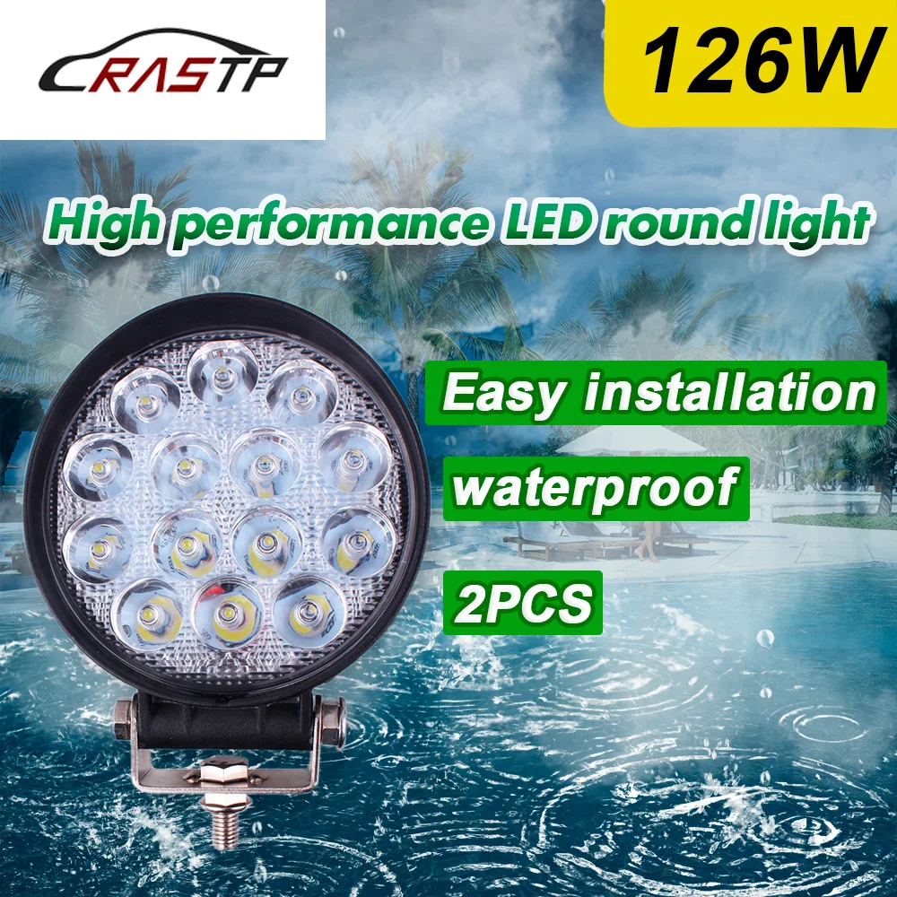 

RASTP- Round Super Slim fog light Spotlight Led Light for Work Driving Offroad Boat Car Tractor Truck 4x4 SUV 12V 24V RS-CL002