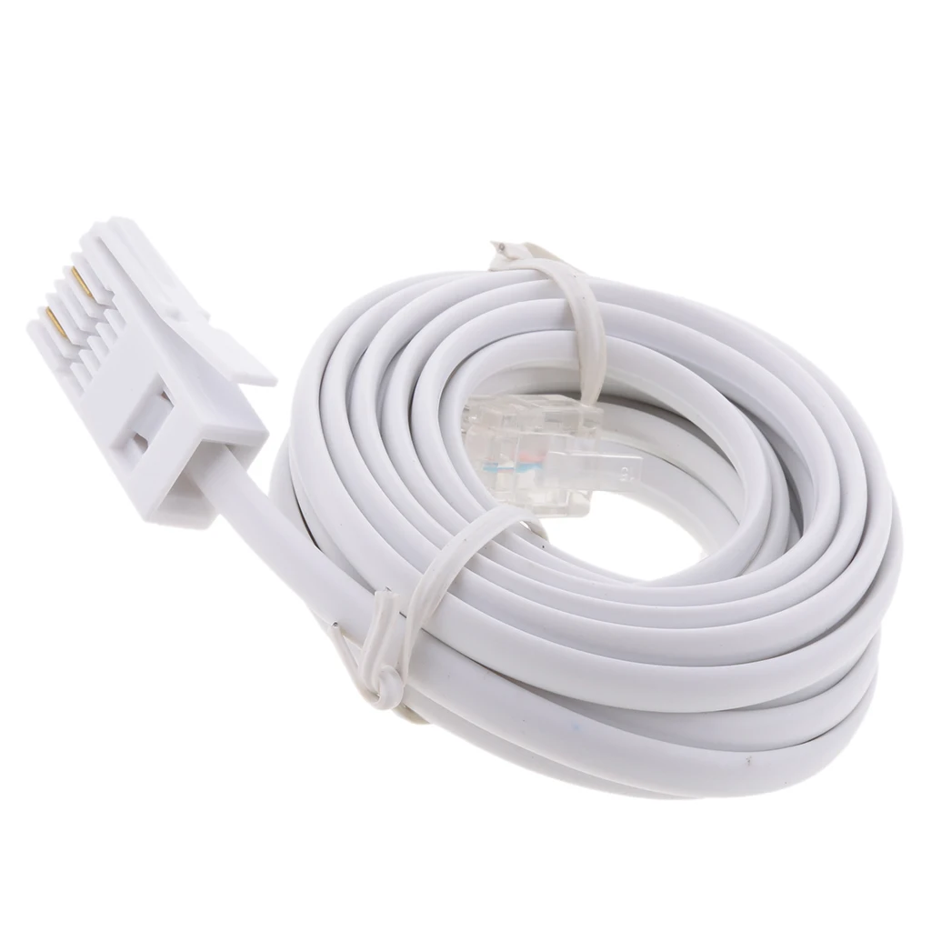RJ11 UK Male To US Male Extention Cable Adapter 6P2C for Landline Telephone