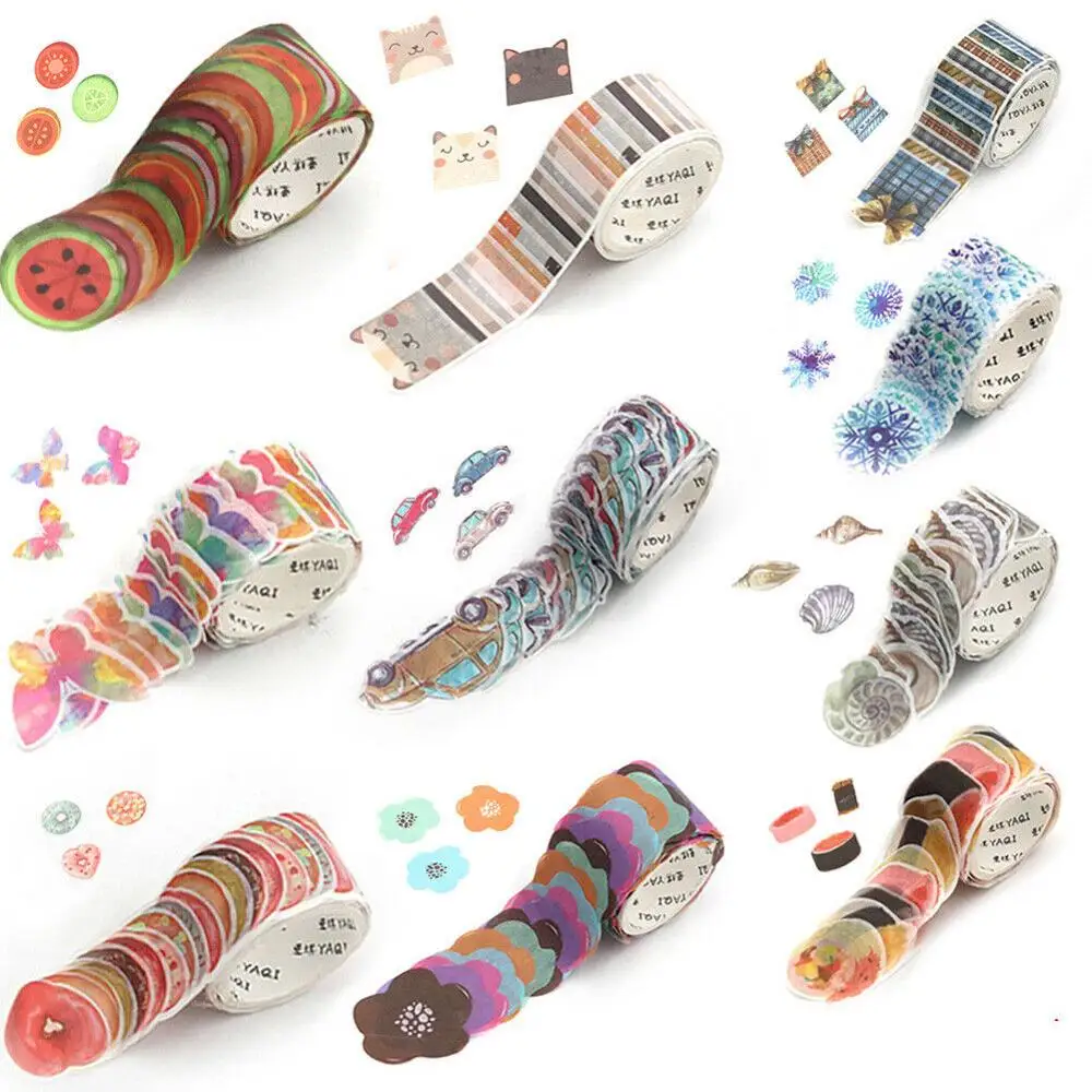 200 pétalos/rollo cinta washi pétalo floral creativo, adhesivos de cinta adhesiva s, lácteos DIY, diario, botella de scrapbooking
