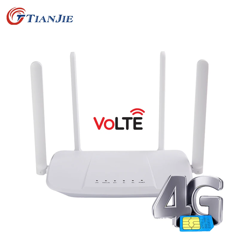 TIANJIE 4G Wifi Hotspot 300Mbps RJ45 RJ11 VoLTE WAN LAN IMEI Modify