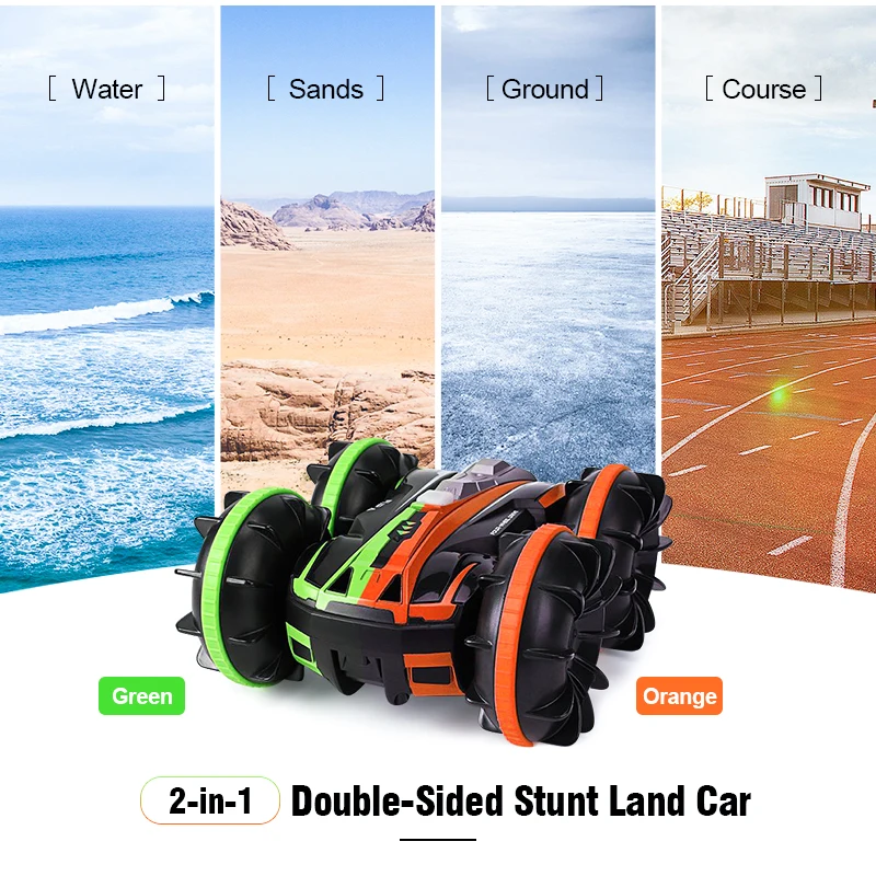 JJRC Q81 1:20 2.4G 2-in-1 Double Sided Amphibious 360 Degree Rotation RC Vehicle Car Remote Control Stunt Models | Игрушки и хобби